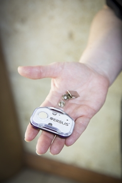 man holding an RFID technology