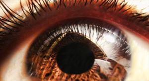 Close up image of a person with brown eyes